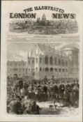 Fenian Prisoners Brought to Mountjoy Prison Antique 1867 Woodgrain Print
