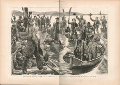 Holding A Proclaimed Meeting at Sea Coast of Cork 1888 Double Page.