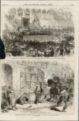 Regiment Lancers Clearing Streets of Longford Ireland 1870 Antique Print.
