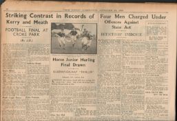Kerry V Meath 1939 Gaa All-Ireland Football Final at Croke Park Irish Newspaper