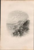 Cove Lane Cobh Cork 1837-38 Victorian Antique Engraving.