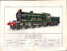 The North Eastern Railway Coloured Detailed Antique Book Plate.