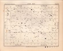 Star Map Chart Victorian 1892 Atlas of Astronomy 58.