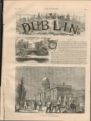 Rare Scenes of Dublin 8-Page Victorian Antique 1878 Woodgrain Prints
