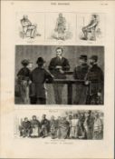 Crisis in Ireland Bailiff Landlord & Tenant-Parnell In The Dock 1881 Print.