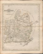 Monmouthshire John Cary’s 1787 Victorian Antique Hand Coloured Map.