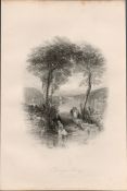 Ferry Passagengers Cork 1837-38 Victorian Antique Engraving.
