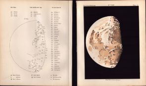 Moon Ninth Day Cycle Victorian 1892 Atlas of Astronomy Print 33.