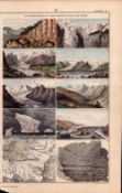 Action of Ice And Snow World Wide 1871 WK Johnston Antique Print.