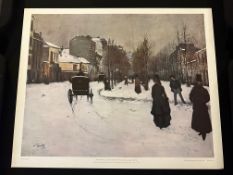 Boulevard De Clichy Under Snow By Norbert Goeneutte, Medici Society Ltd, London 1976