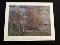 Two x The Small Meadows In Springtime By Alfred Sisley, Tate Gallery 1984