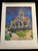 Two x Eglise D'auvers By Vincent Van Gogh, Musee De L'Impressionisme