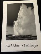 Two x Ansell Adams Classic Images, Old Faithful Geyser, 1988