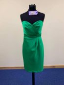 Alfred Angelo Designer Satin Cocktail Dress In Size 10. Emerald Green