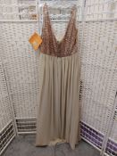 Christina Wu Designer Dress 22705 Size 18 In Rose Gold