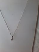 Silver Necklace With Pretty CZ Stone. RRP £34.99