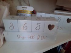 White Countdown Block - Good For Weddings and Other Special Events. Box of 12. RRP Approx £120