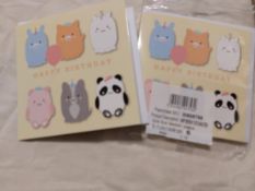Happy Birthday Cards - Cute Characters. £1.50 Each RRP. Box of 48