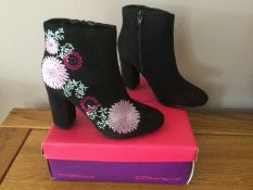 Dolcis “Felicity” Heeled Ankle Boots, Size 3, Black - New RRP £59.00