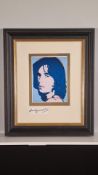 Andy Warhol Original Authenticated Signature with Mick Jagger Print