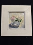 Green Rose (French) In A Tea Cup, PAIR, By Diana Schofield