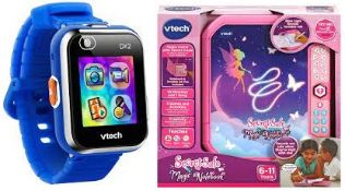 2 x VTech Items. 1 x Kidizoom Smart Watch DX2. 1 x VTech Secret Safe Magic Notebook Pink.