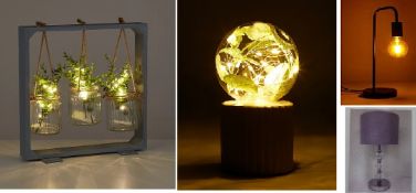 4 x Mixed Lights. 1 x Bling Ball Lamp 50190320. 1 x Set of 3 Jar Plant Lights 51140966. 1 x Eucal...