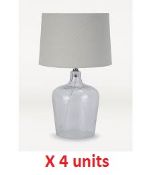 4 x Clear Glass Table Lamps 50435857