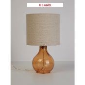 3 x Amber Glass Lamps. 50027116