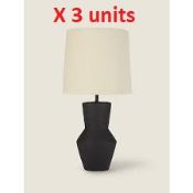 3 x Matt Black Table Lamps. 51126291