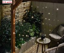 6 x 1.5M x 1.5M Solar Curtain String Lights. 58375J