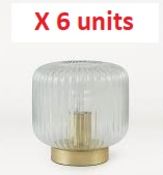 6 x Clear Ribbed Glass Table Lamps 50180711
