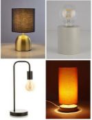 4 x Mixed Lights. 1 x Antique Brass Table Lamp 700818. 1 x Heart Bulb Light 50208831. 1 x Home Bu...