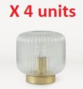 4 x Ribbed Glass Table Lamps. 50180711