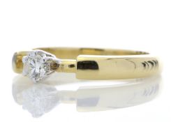 18ct Single Stone Fancy Claw Set Diamond Ring 0.20 Carats