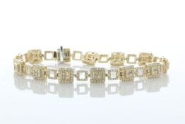 14ct Yellow Gold Full Eternity Diamond Bracelet 4.05 Carats