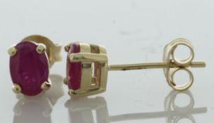 9ct Yellow Gold Ruby Earring (R1.12)