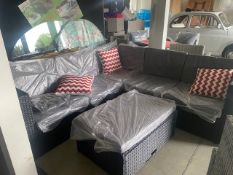 Black Rattan Corner Set