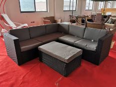 Black Rattan Corner Set