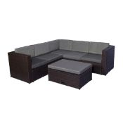 Black Rattan Corner Set