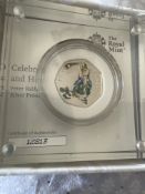 Silver Peter Rabbit Coloured Coin
