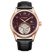 Swan & Edgar Whirlwind Tourbillon Automatic Rose Red Watch - Free Delivery & 5 Year Warranty