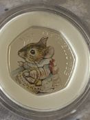 Silver Coin Depicting Mrs Tittlemouse
