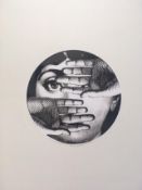 Fornasetti - 10 inch (25cm) Wall Sticker, LINA, Variazioni No 154, LINA Hand To Eye, Black and Wh...