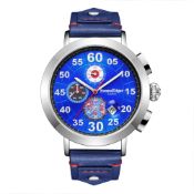 Swan & Edgar Hand Assembled In Flight Automatic Silver Navy Watch - Free Delivery & 5 Year Warranty