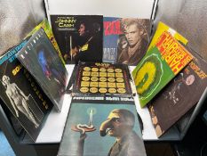 Vinyl LP Records Job Lot Over 10 Elvis The Other Side Jonny Cash Billy Idol Alan