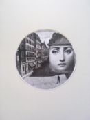 Fornasetti - 10 inch (25cm) Wall Sticker, LINA, Variazioni No 5, LINA Julia Motive , Black and White