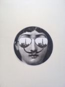 Fornasetti - 10 inch (25cm) Wall Sticker, LINA, Variazioni No 21, LINA Eiffel Tower, Black and White