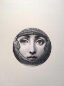 Fornasetti - 10 inch (25cm) Wall Sticker, LINA, Variazioni No 95, LINA Joan of Arc, Black and White