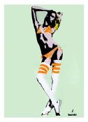 Bambi (b 1990-) ‘I'M TOO HOT FOR MY BURKA’ GREEN EDITION GrafSpray Stencil Art with COA, 2013